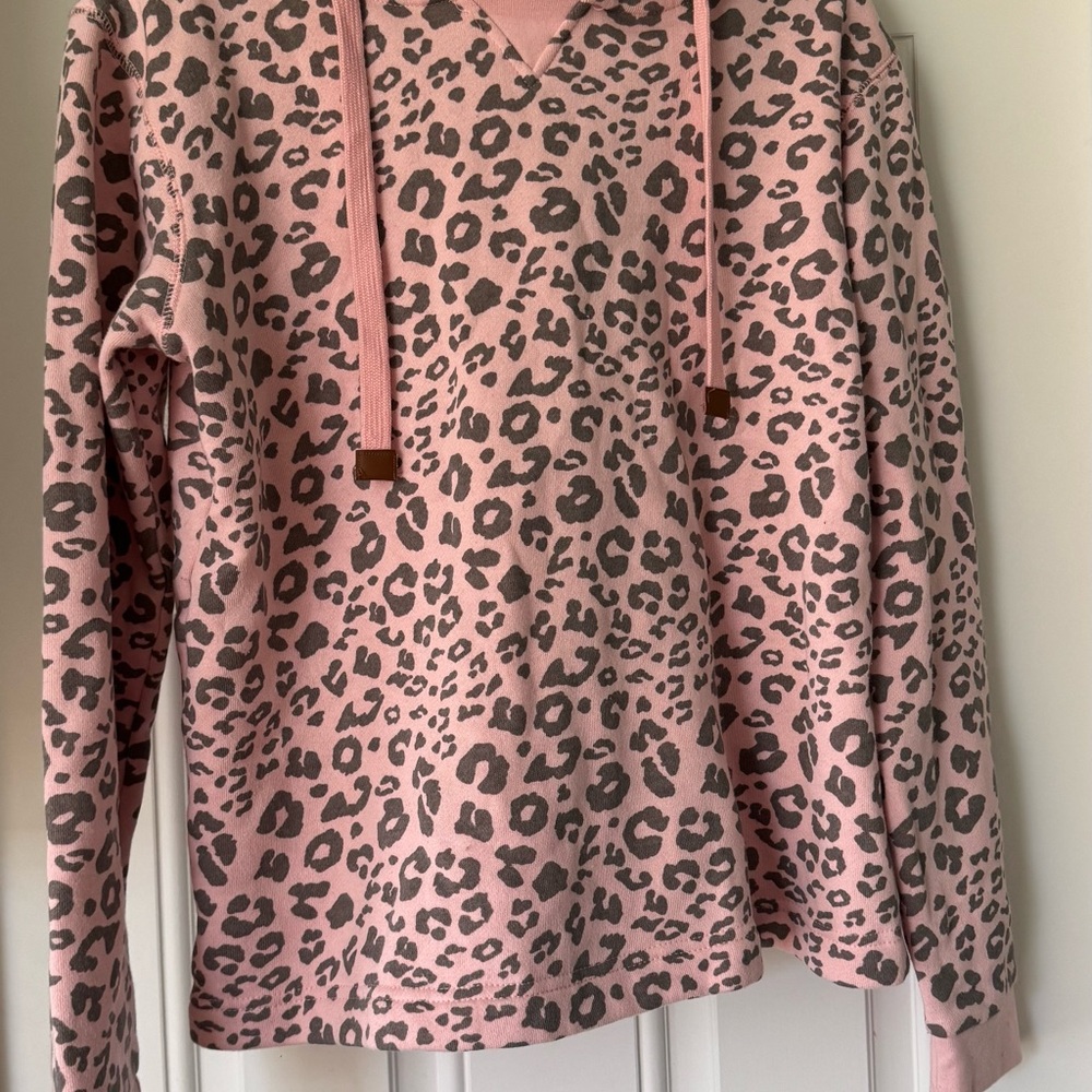 Pink Leopard Print Hoodie